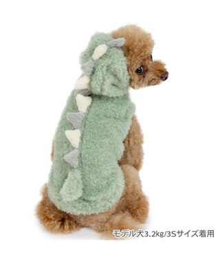 PET PARADISE ペットパラダイス 恐竜 くるふわ なりきり パーカー 小型犬 ミントグリーン