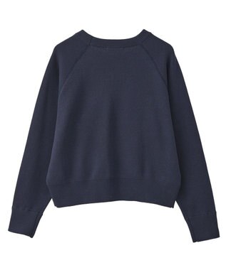 AMERICAN HOLIC ソフトコットンスウェットライクニットトップス ダークネイビー