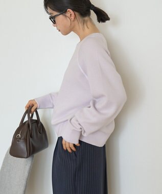 AMERICAN HOLIC ソフトコットンスウェットライクニットトップス ラベンダー