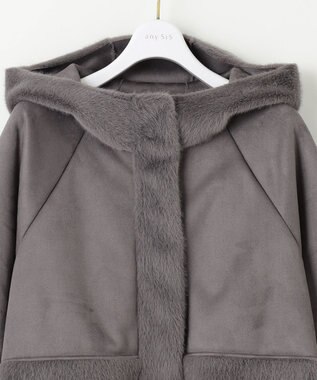 ANY SIS 【大人百花・美人百花掲載】Luxuryフェイクムートン コート スレート
