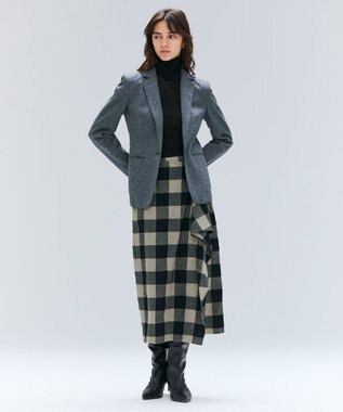 BEIGE， 【洗える・GISELe 10月号掲載】FORD / ウール配色メローハイネックカットソー Black