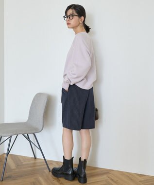 AMERICAN HOLIC ソフトコットンスウェットライクニットトップス ラベンダー