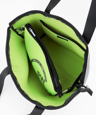 PW CIRCULUS 【EVEN・Double Eagleコラボ】サークルロゴ トートバック クラッチバッグ付き ライトグレー×ライム