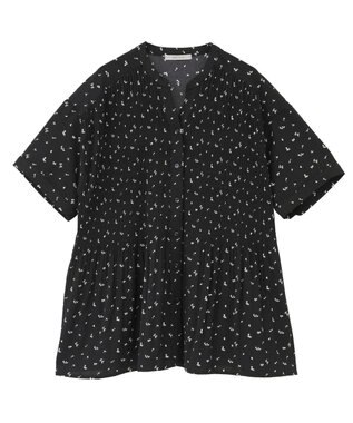 Green Parks マジョリカプリーツスキッパーブラウス Flower