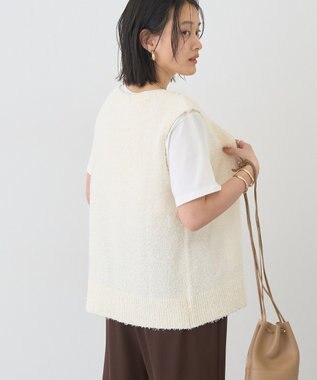 AMERICAN HOLIC ダブルZIPシャギーニットベスト Ivory