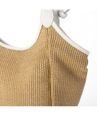 UNBILLION カシュカシュ cachecache / ポリプロピレンシート牛革付属トートバッグ ホワイト