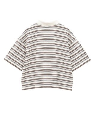 earth music&ecology レトロボーダーポロシャツ Border Blue