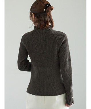 Te chichi モールリブスタンドネックニット チャコールグレー