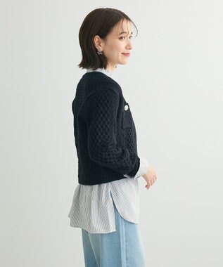 Green Parks ・ｓｗｉｎｇ　ｂｙ　ケーブルニットカーディガン Black