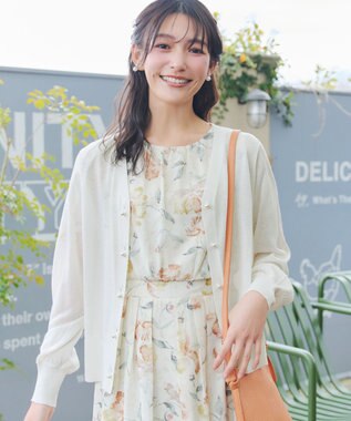 Tiaclasse ラメシアー天竺パールボタンカーディガン