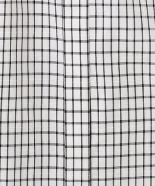J.PRESS LADIES 【洗える】 セルロースチェック バンドカラー ブラウス ブラック系3