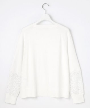 自由区 【洗える】レースコンビ ニット オフホワイト