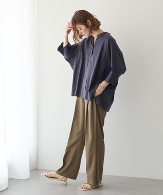 YECCA VECCA ペーパータッチドルマンシャツ Navy