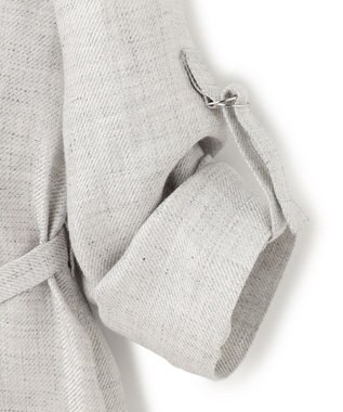 ICB 【日本製】トリアセリネンシャイニーツイル ロングジャケット ライトグレー系