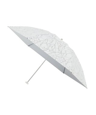 MOONBAT 【晴雨兼用/ 一級遮光/UV99％】フワクール (Fuwacool) 折りたたみ日傘 フワクールホワイト ラインフラワー 軽量 ホワイト