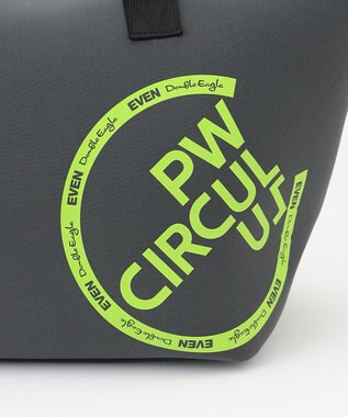 PW CIRCULUS 【EVEN・Double Eagleコラボ】サークルロゴ トートバック クラッチバッグ付き ライトグレー×ライム