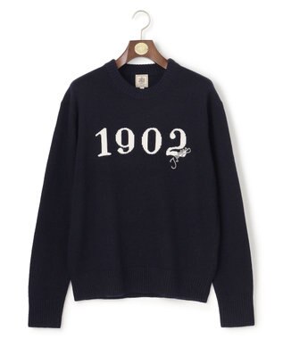 J.PRESS MEN 【NYUZELESS】1902 クルーネックロゴ ニット ネイビー系
