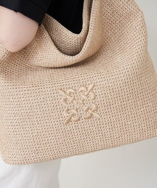 russet ナイロンラフィアワンショルダーバッグ(CE-1714) Ivory