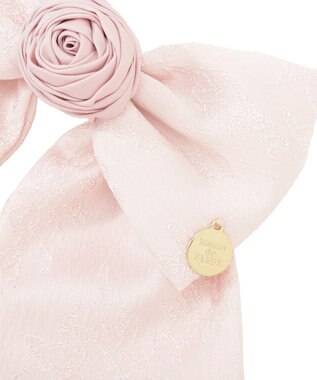 Maison de FLEUR ローズリボンジャカードバレッタ Light Pink