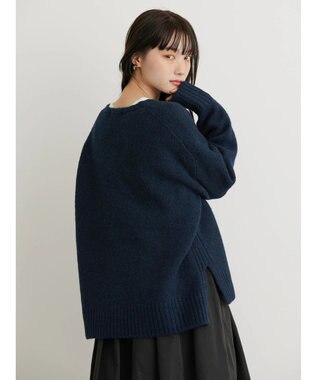 AMERICAN HOLIC ＭｉｘヤーンＶネックニットプルオーバー Navy