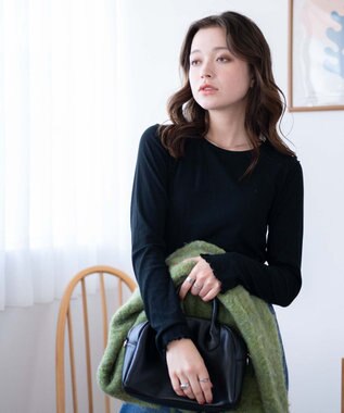 WEGO ソフトタッチクルーネックロンT ブラック