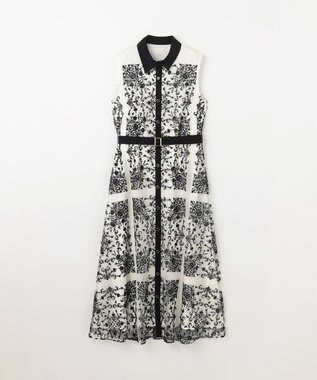 GRACE CONTINENTAL 刺繍フレアドレス キナリ