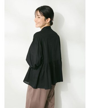 CRAFT STANDARD BOUTIQUE ペプラムブラウス（長袖） Black