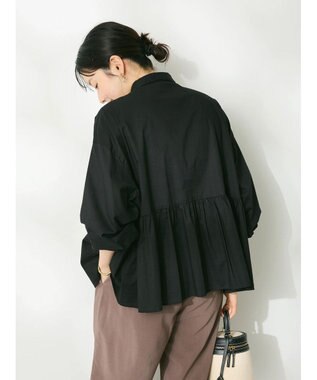 CRAFT STANDARD BOUTIQUE ペプラムブラウス（長袖） Black