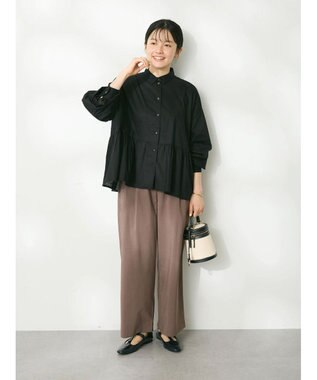 CRAFT STANDARD BOUTIQUE ペプラムブラウス（長袖） Black