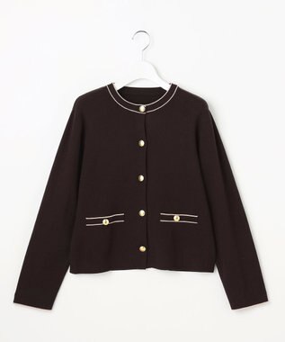 ANY SIS L CICA加工 ニット ジャケット ブラウン