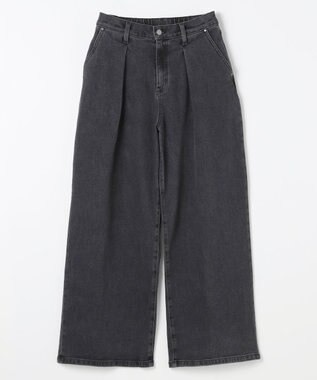 ANY L 【ウエストゴム】タックワイドデニム ブラック