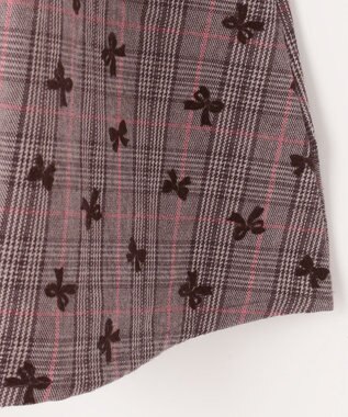 ANY KIDS チェック柄 ドッキング ワンピース ピンク