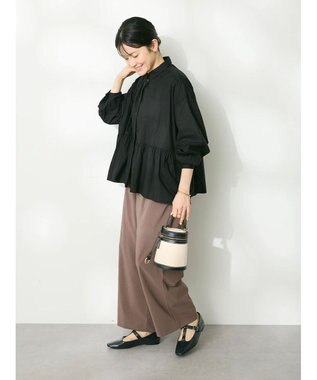 CRAFT STANDARD BOUTIQUE ペプラムブラウス（長袖） Black