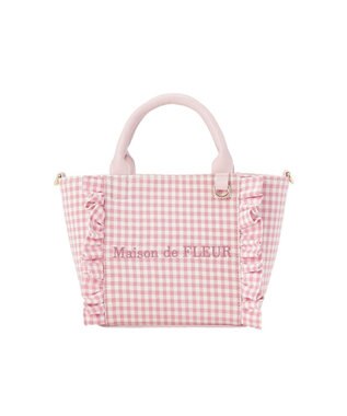 Maison de FLEUR ギンガムフリル2Wayバッグ Pink
