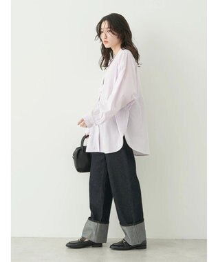 earth music&ecology ドルマンストライプシャツ Stripe Pink