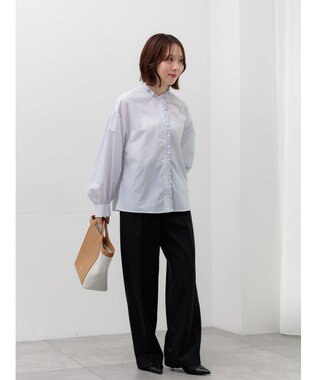 Te chichi パターンアソートスタンドフリルブラウス オフホワイト