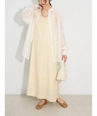 Green Parks ウ゛ィンテージフラワージャガードキャミワンピース Beige