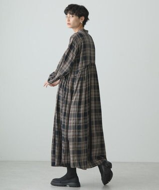 AMERICAN HOLIC エコベロアソートギャザーワンピース Check