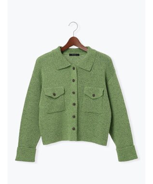 Te chichi メランジ衿ニットジャケット グリーン