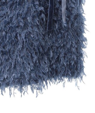 earth music&ecology ベロアリボンフェザービスチェ Blue