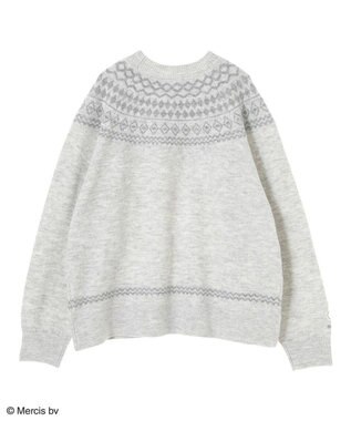 Green Parks Ｍｉｆｆｙ／求心柄ジャガードニットプルオーバ Light Gray
