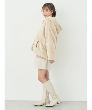 earth music&ecology マルチウェイマウンテンパーカー（ファー） Beige