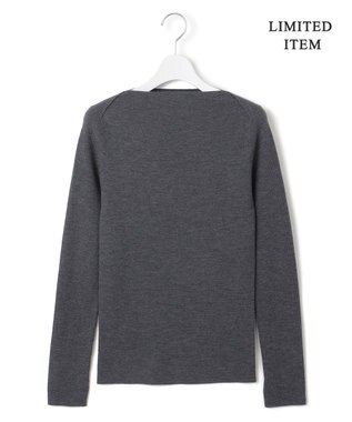 ICB 【WEB限定】 エクストラファインメリノ ボートネックプルオーバー ミディアムグレー系