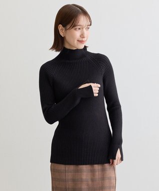 Green Parks ・Ｐｅｔｉｔ　Ｆｌｅｕｒ　ボトルネックリブニット Black