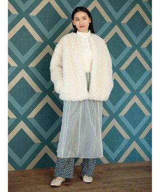 Green Parks ・ＥＬＥＮＣＡＲＥ　ＤＵＥ　シープファーノーカラーコート Ivory