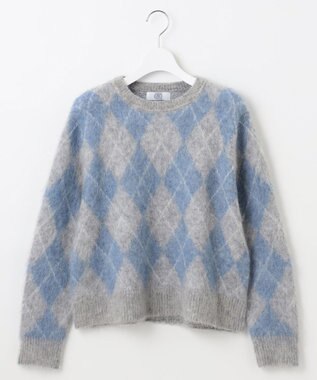 J.PRESS LADIES L 【WEB限定】FLUFFY ARGYLE ニット 【WEB限定】ライトグレー×サックス系5