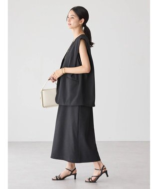 AMERICAN HOLIC ＳＥＴ　イージーケアジレベスト＋Ｉラインワンピース Black