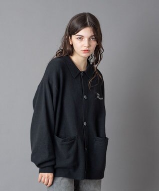 WEGO 【ユニセックス着用ITEM】ワンポイントニットシャツ（LS） スミクロ