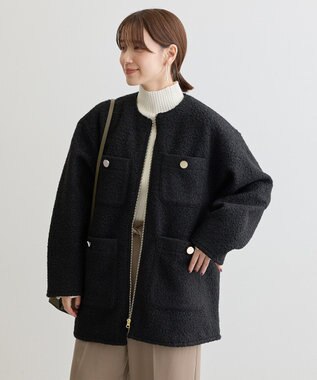 Green Parks ・Ｐｅｔｉｔ　Ｆｌｅｕｒ　ボトルネックリブニット Off White