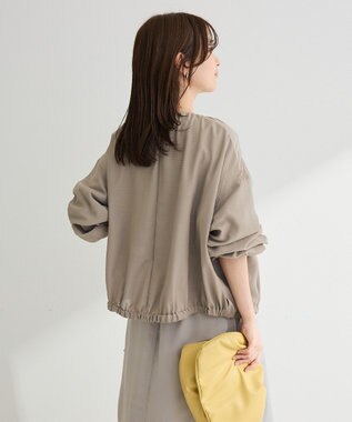 Green Parks ドロストネックシアーブルゾン Gray Beige